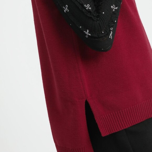 Umgee High-Low Turtleneck Sleeveless Sweater Top - Picture 4 of 4